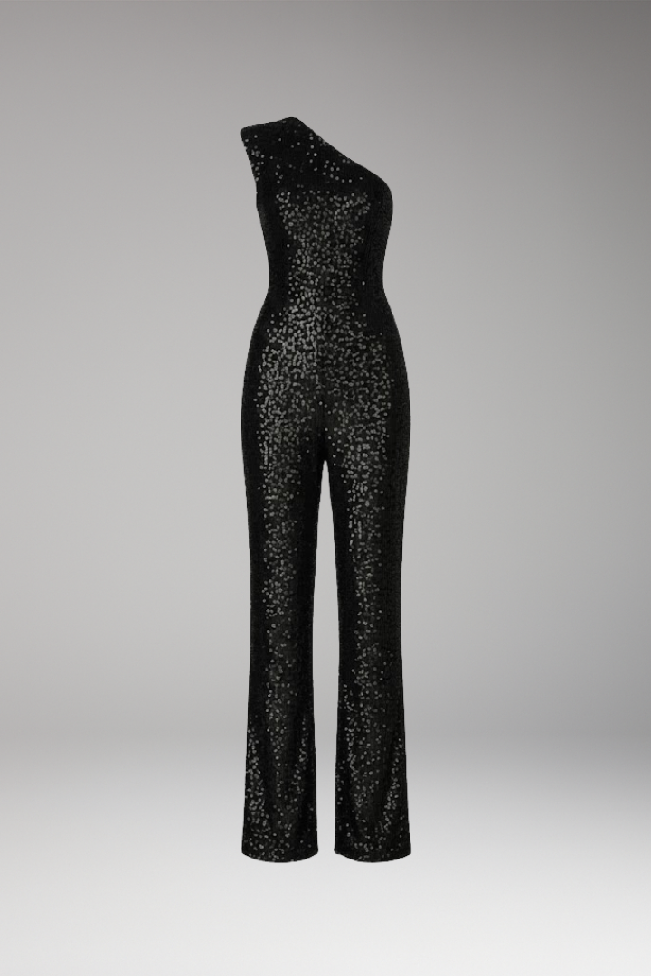 Women's Jumpsuit with One Shoulder and Straight Legs