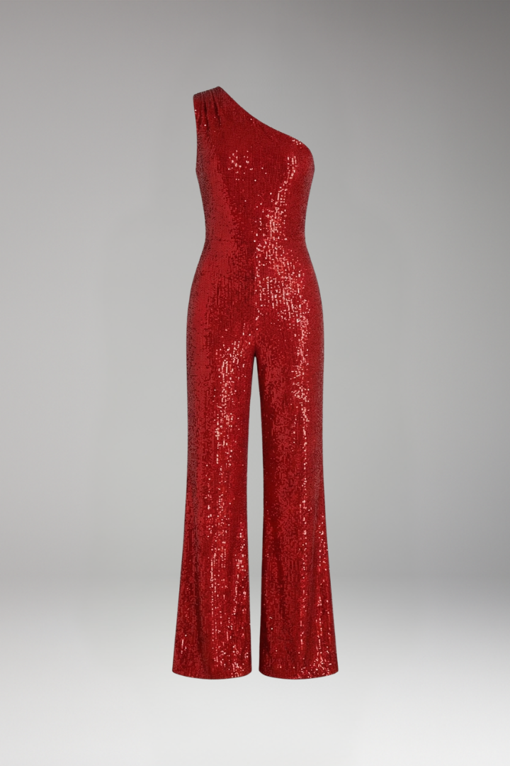 Women's Jumpsuit with One Shoulder and Wide Legs