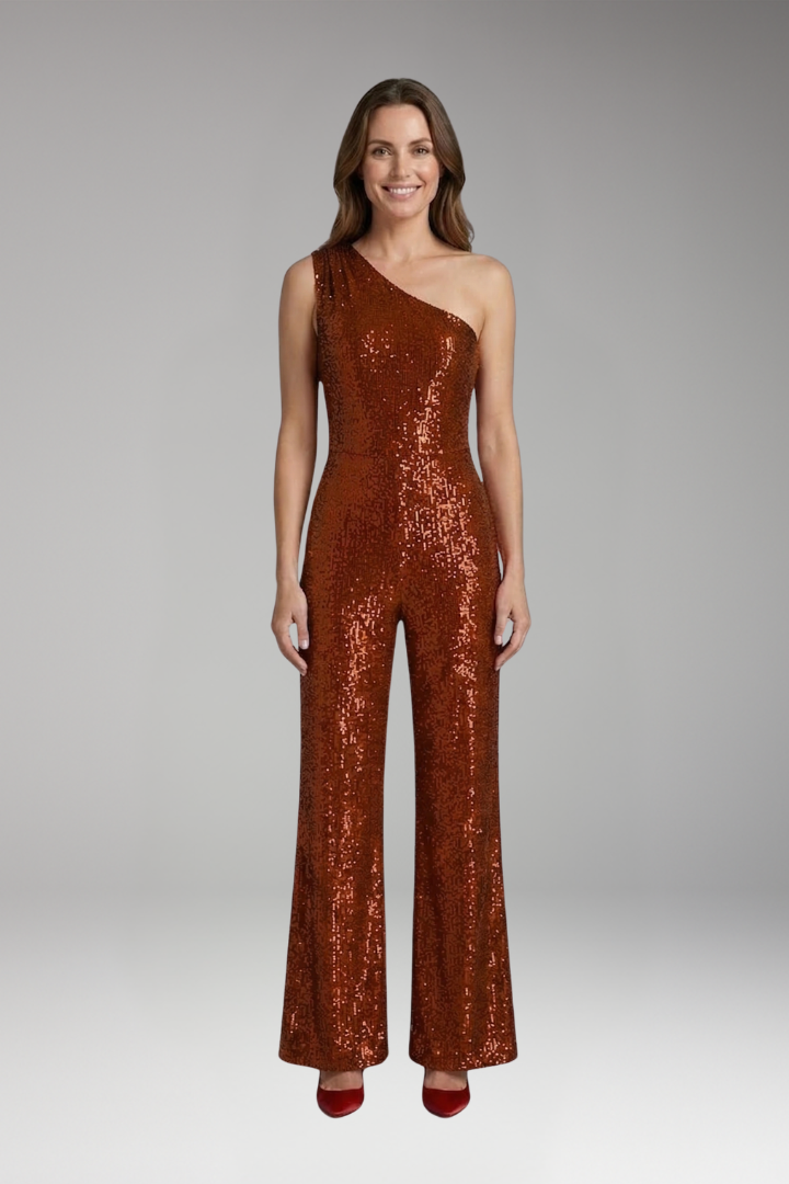 Women's Jumpsuit with One Shoulder and Wide Legs