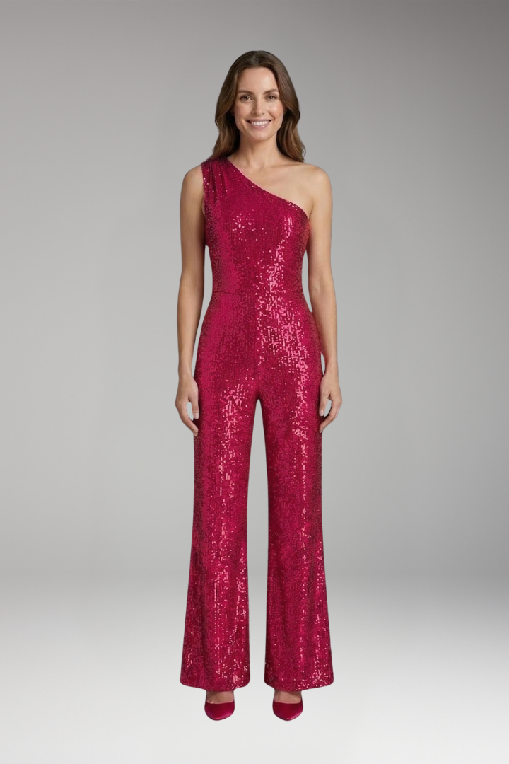 Women's Jumpsuit with One Shoulder and Wide Legs