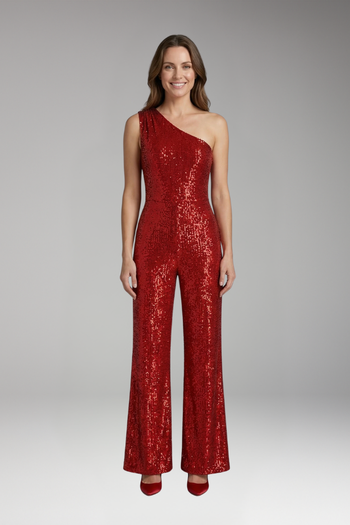 Women's Jumpsuit with One Shoulder and Wide Legs
