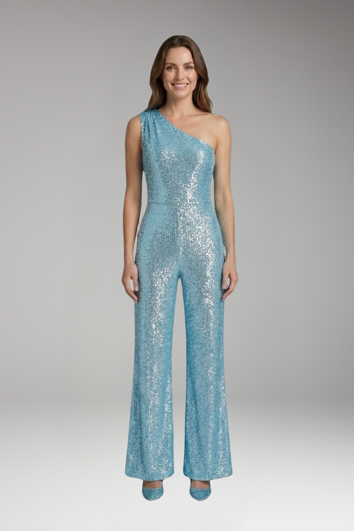 Women's Jumpsuit with One Shoulder and Wide Legs