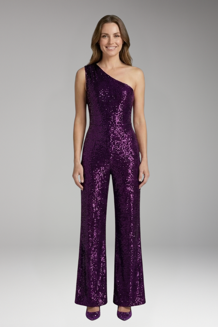 Women's Jumpsuit with One Shoulder and Wide Legs