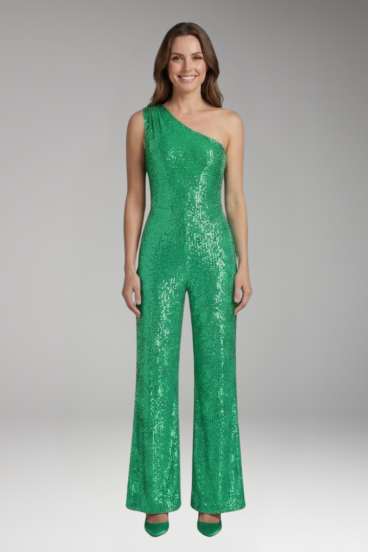Women's Jumpsuit with One Shoulder and Wide Legs
