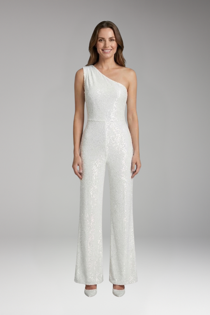 Women's Jumpsuit with One Shoulder and Wide Legs