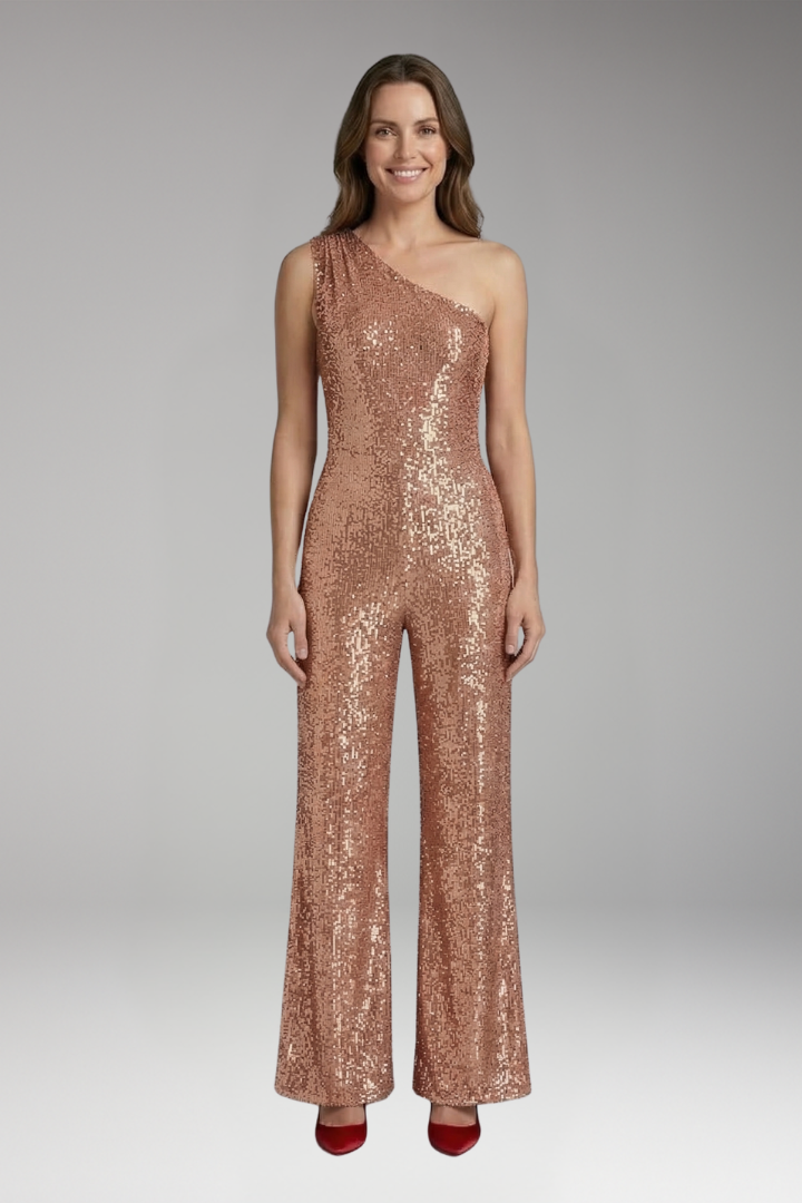 Women's Jumpsuit with One Shoulder and Wide Legs