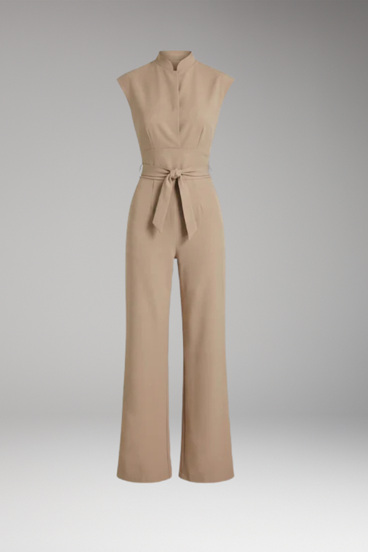 Women's Jumpsuit with Polyester Fabric and Plain Woven Surface