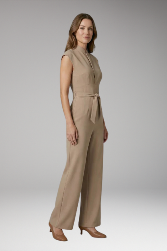 Women's Jumpsuit with Polyester Fabric and Plain Woven Surface