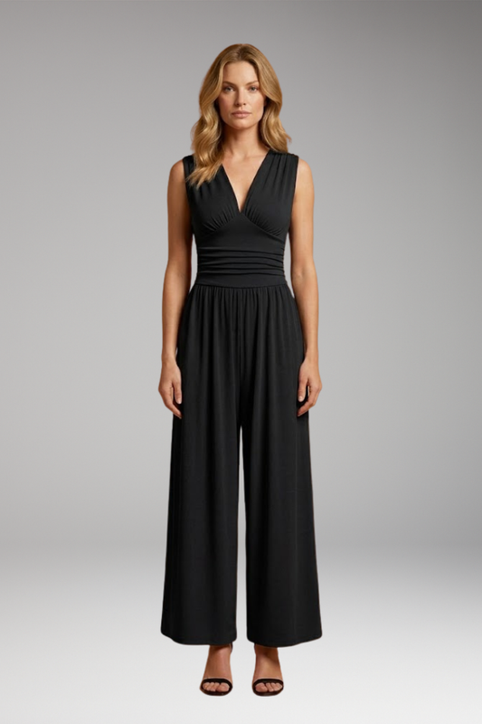 Women's Jumpsuit with Ribbed Surface and Wide Legs