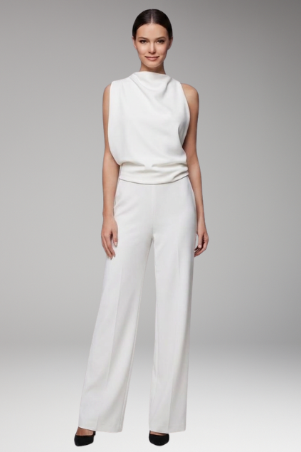 Women's Jumpsuit with Round Neck and Wide Legs