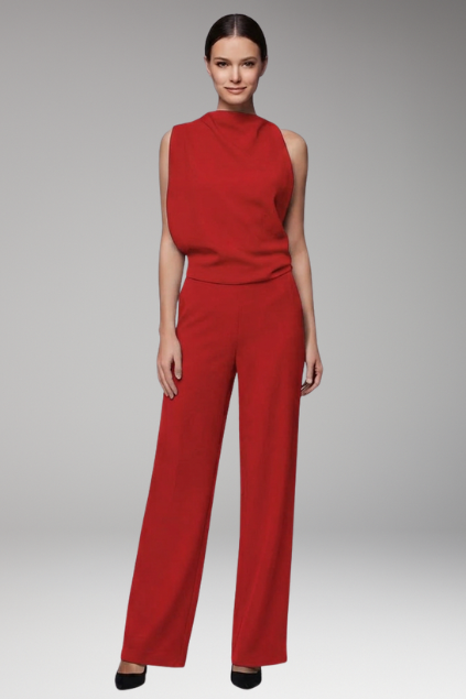 Women's Jumpsuit with Round Neck and Wide Legs