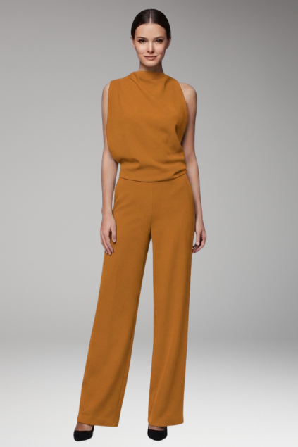 Women's Jumpsuit with Round Neck and Wide Legs