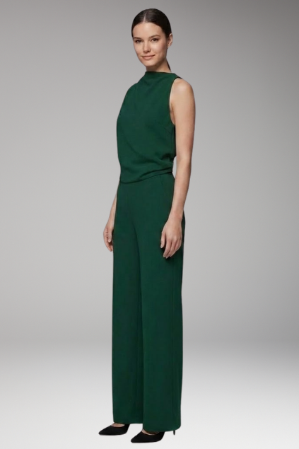 Women's Jumpsuit with Round Neck and Wide Legs