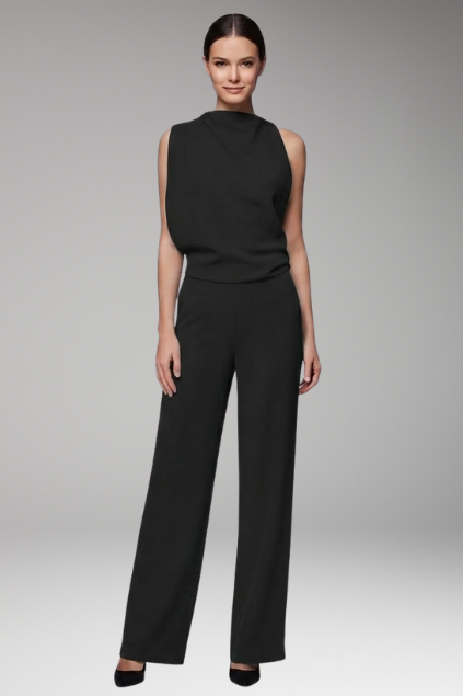 Women's Jumpsuit with Round Neck and Wide Legs