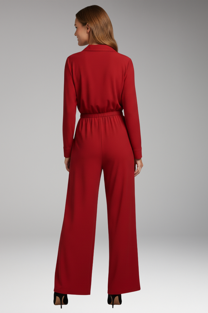 Women's Jumpsuit with Shirt Collar