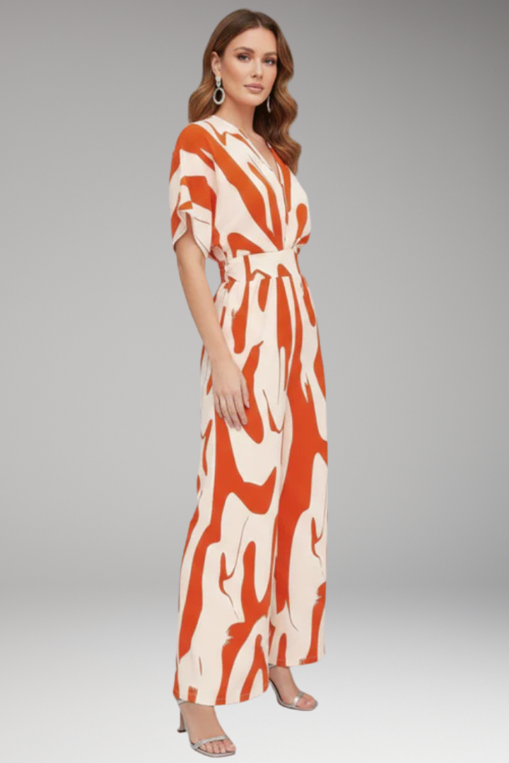 Women's Jumpsuit with Short Sleeve Design and Wide Legs