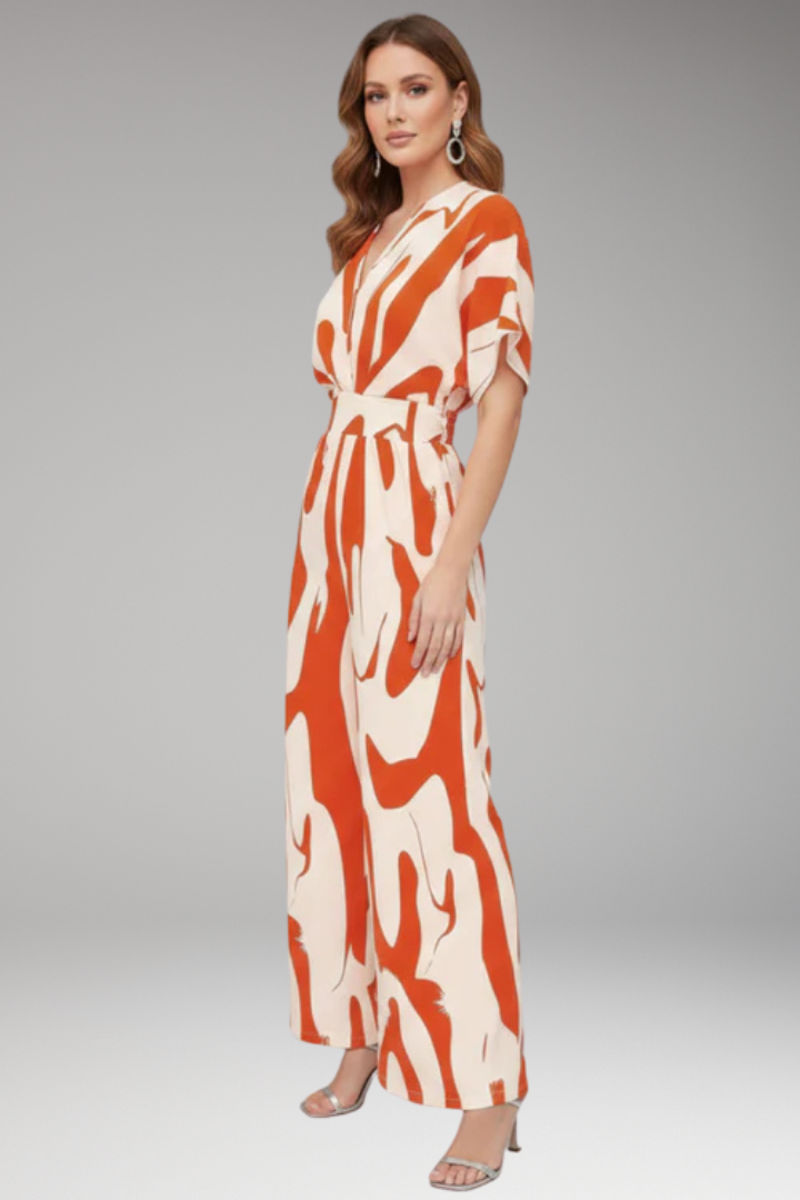 Women's Jumpsuit with Short Sleeve Design and Wide Legs
