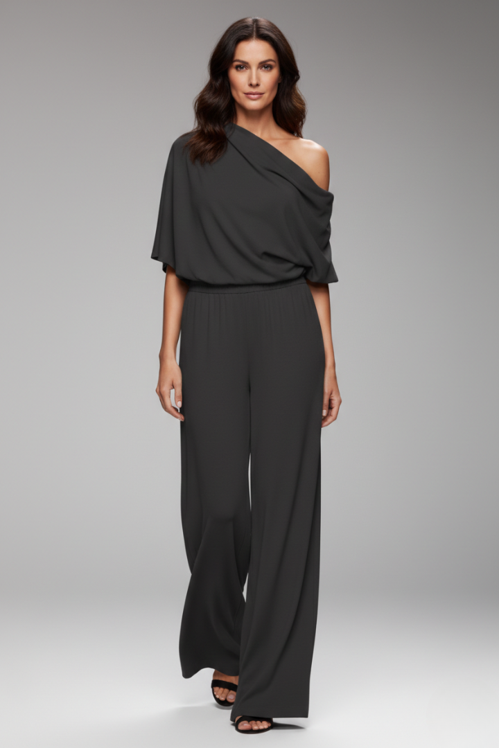 Women's Jumpsuit with Single-Breasted Design and Relaxed Fit