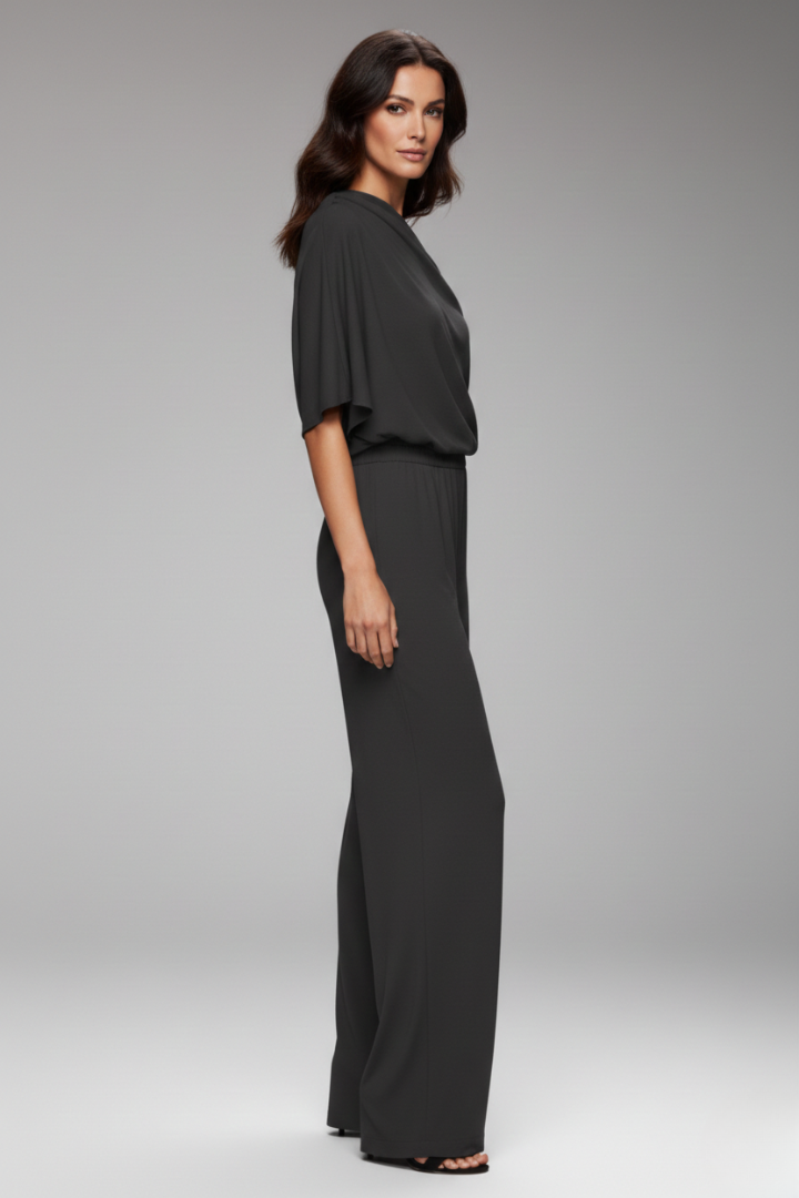 Women's Jumpsuit with Single-Breasted Design and Relaxed Fit