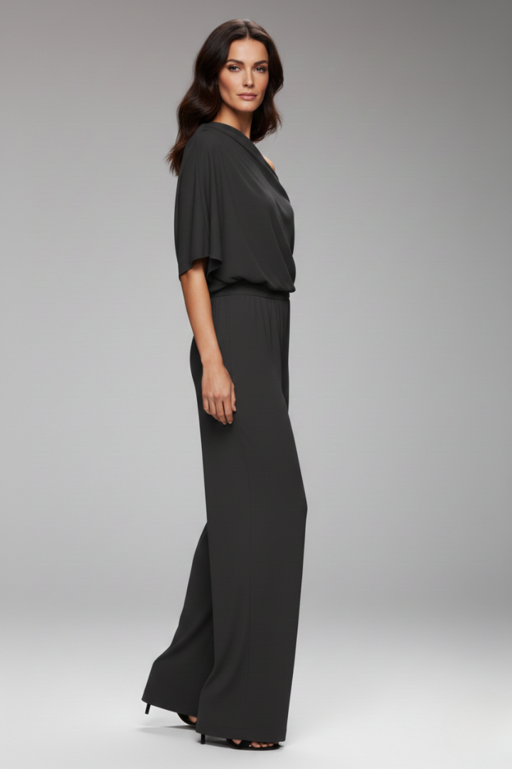 Women's Jumpsuit with Single-Breasted Design and Relaxed Fit