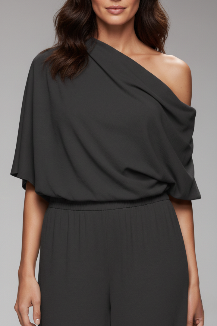 Women's Jumpsuit with Single-Breasted Design and Relaxed Fit