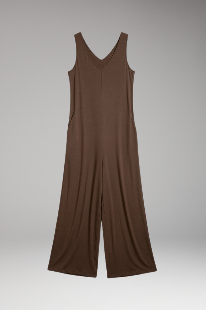 Women's Jumpsuit with Sleeveless Design and Side Pockets
