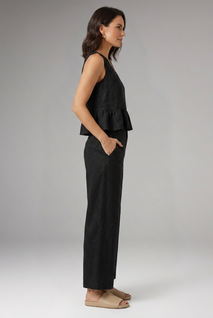 Women's Jumpsuit with Sleeveless Top and Wide Leg Trousers