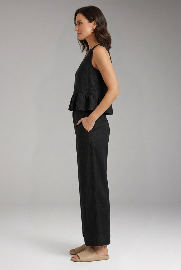 Women's Jumpsuit with Sleeveless Top and Wide Leg Trousers