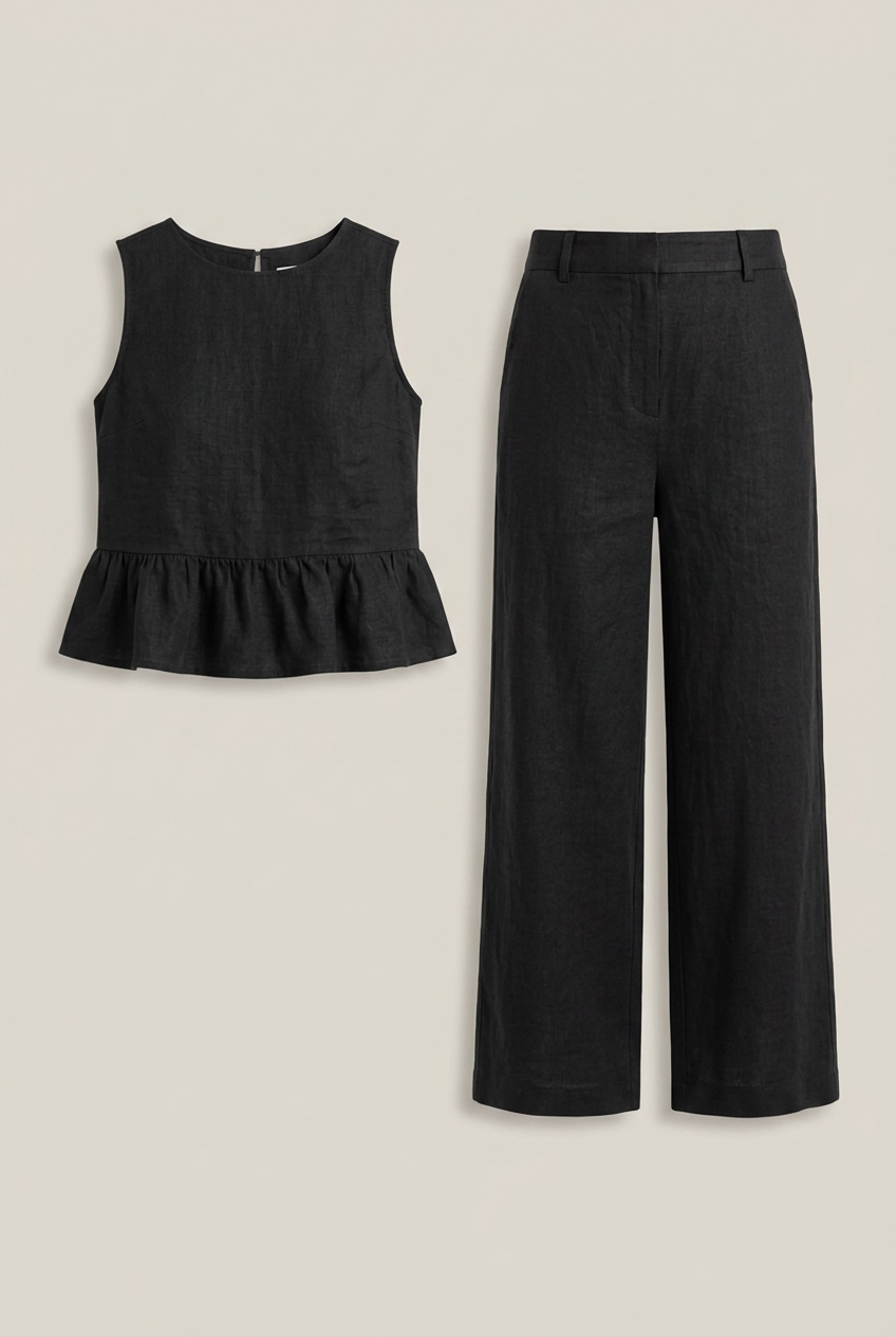 Women's Jumpsuit with Sleeveless Top and Wide Leg Trousers