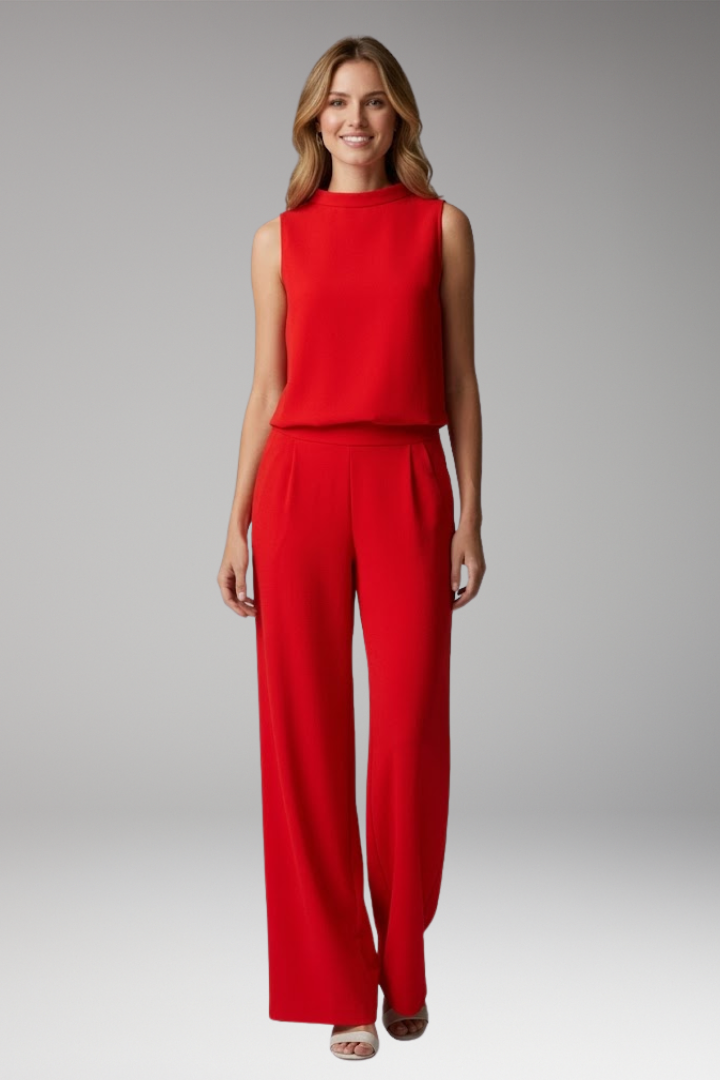 Women's Jumpsuit with Sleeveless Top and Wide Legs