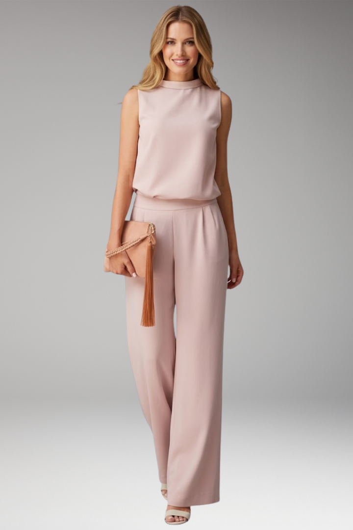 Women's Jumpsuit with Sleeveless Top and Wide Legs