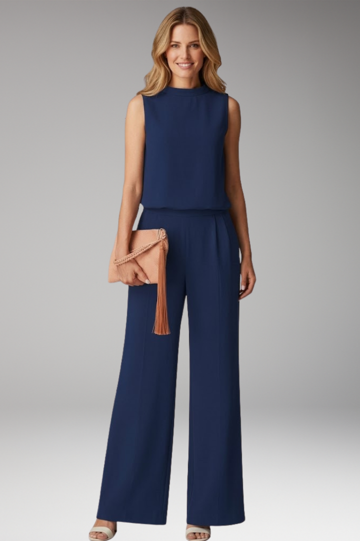 Women's Jumpsuit with Sleeveless Top and Wide Legs