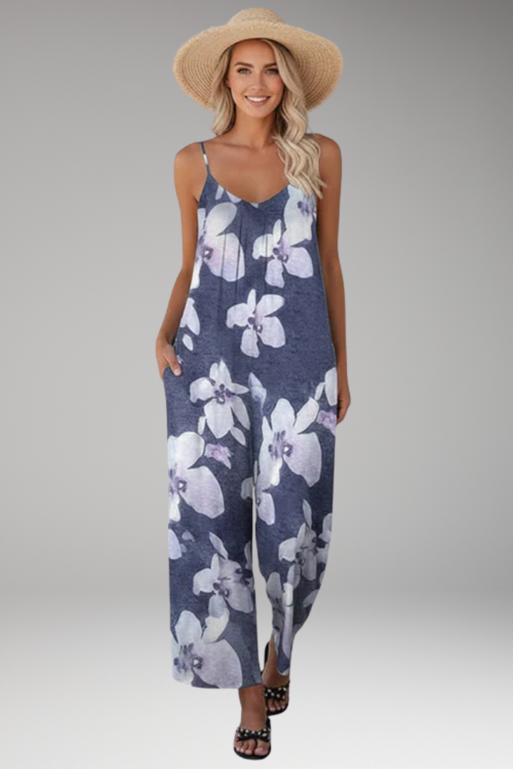 Women's Jumpsuit with Spaghetti Strap Top and Wide Legs