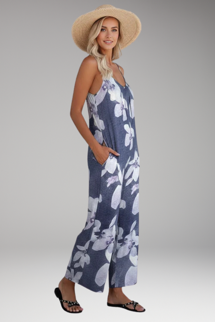 Women's Jumpsuit with Spaghetti Strap Top and Wide Legs