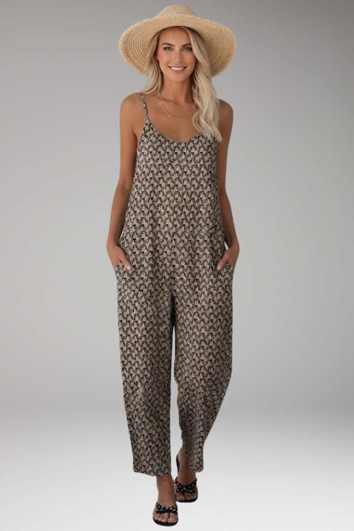 Women's Jumpsuit with Spaghetti Strap Top and Wide Legs
