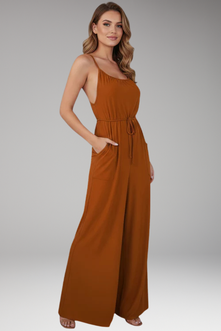 Women's Jumpsuit with Strap Top and Wide Legs