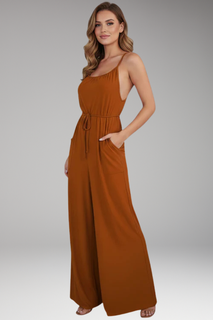 Women's Jumpsuit with Strap Top and Wide Legs