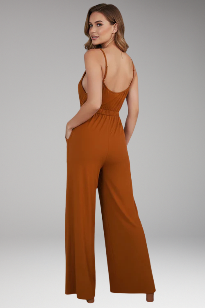 Women's Jumpsuit with Strap Top and Wide Legs