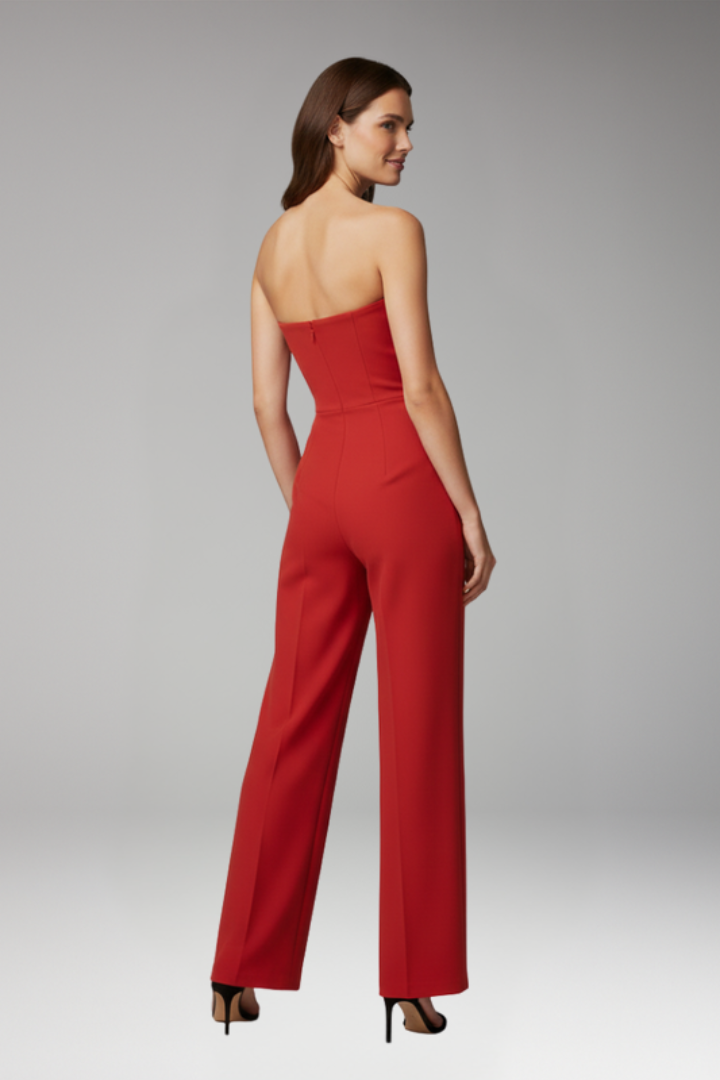 Women's Jumpsuit with Strapless Neckline and Wide Legs