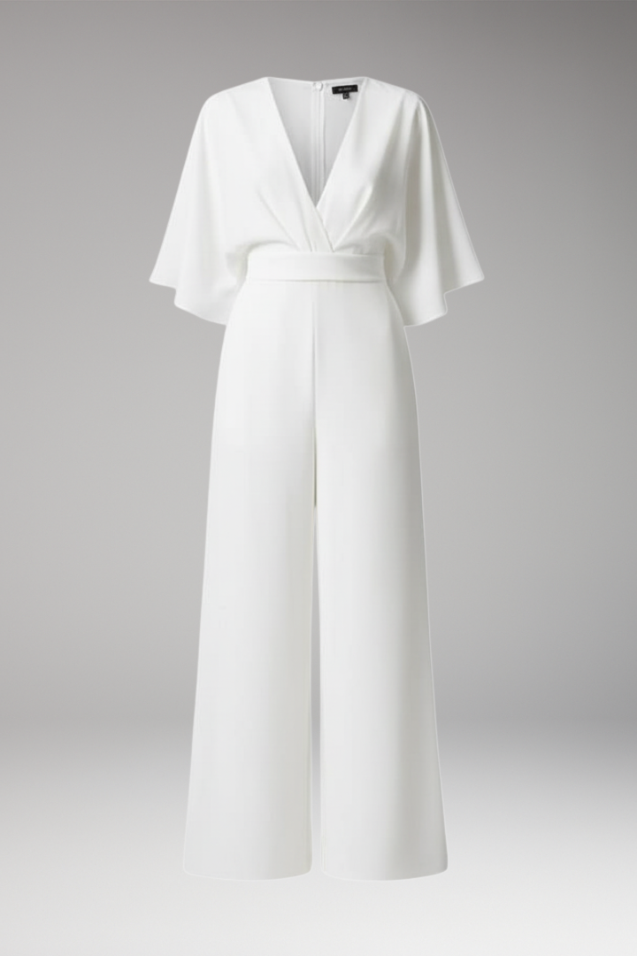 Women’s Jumpsuit with V-Neckline and Straight Legs