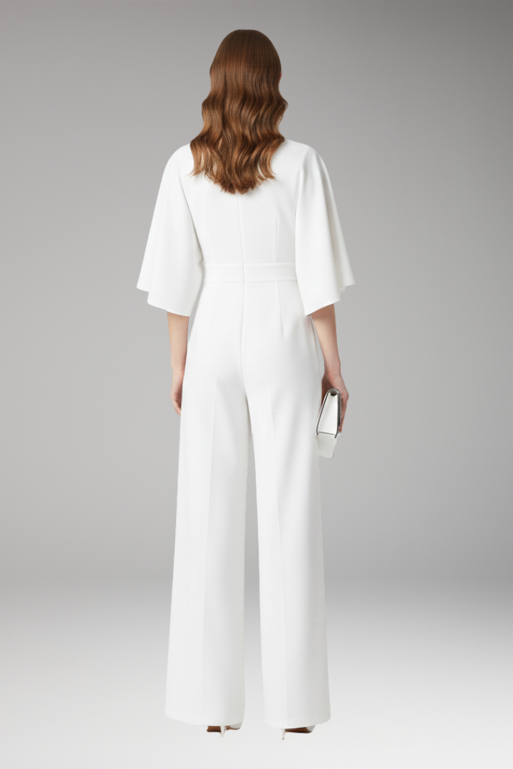 Women’s Jumpsuit with V-Neckline and Straight Legs