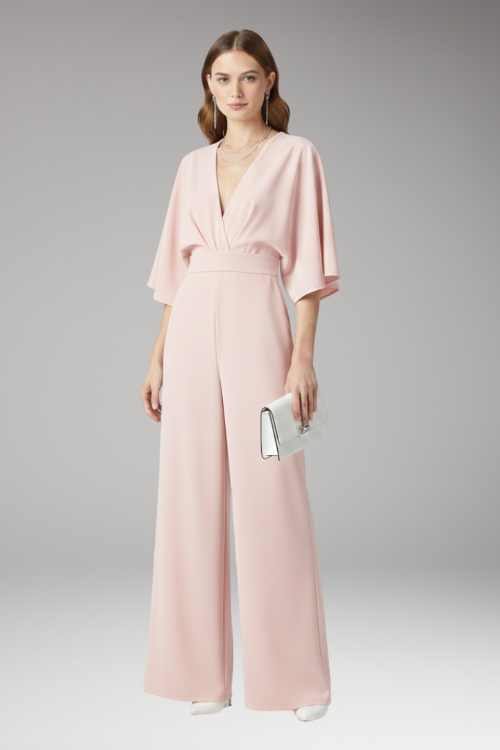 Women’s Jumpsuit with V-Neckline and Straight Legs