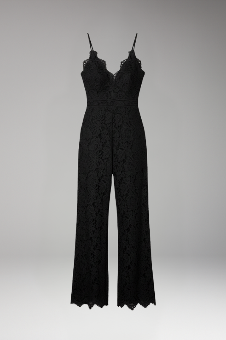 Women's Jumpsuit with V Neck and Lace Back