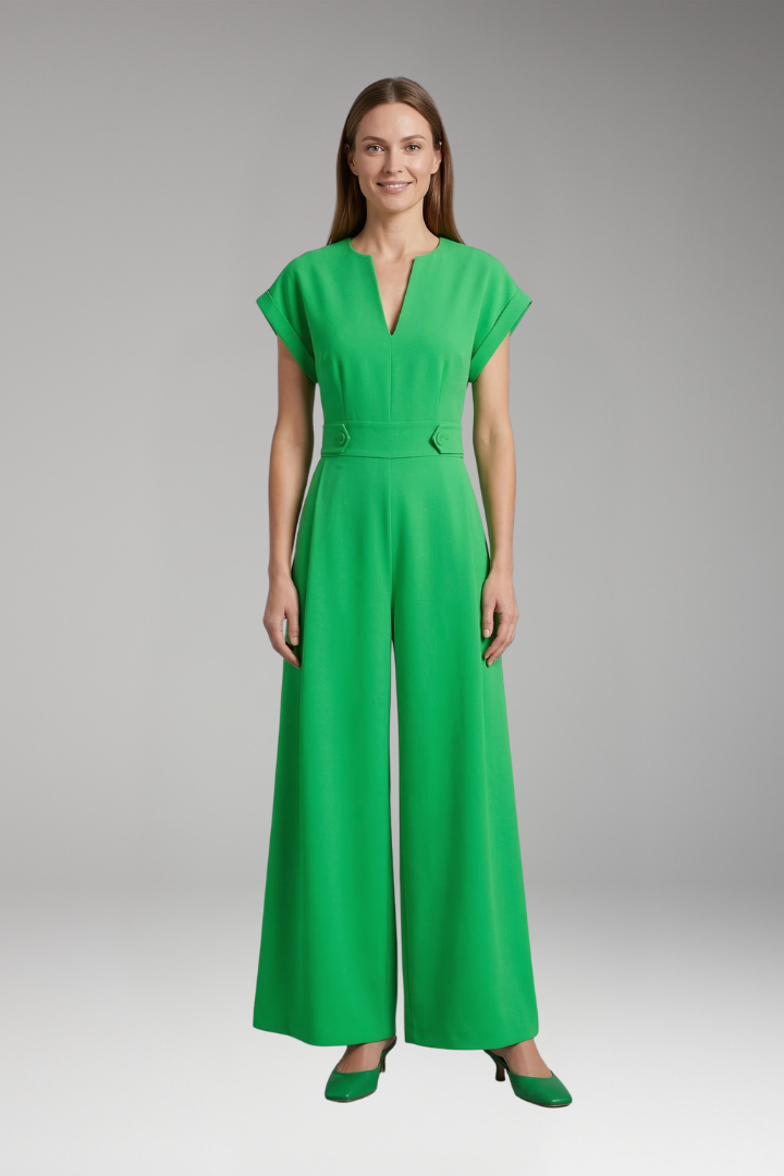 Women's Jumpsuit with V Neck and Side Pockets