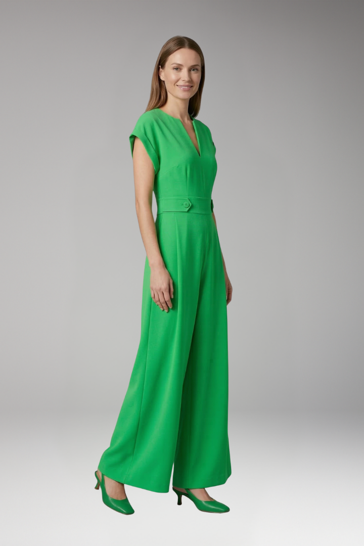Women's Jumpsuit with V Neck and Side Pockets