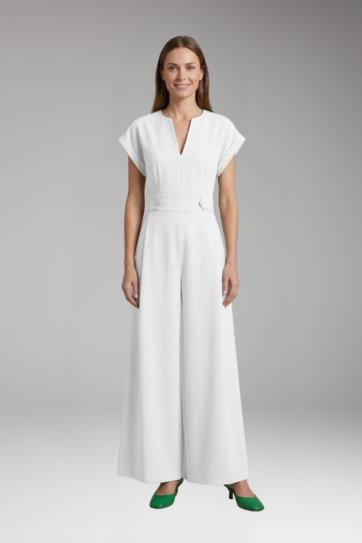 Women's Jumpsuit with V Neck and Side Pockets