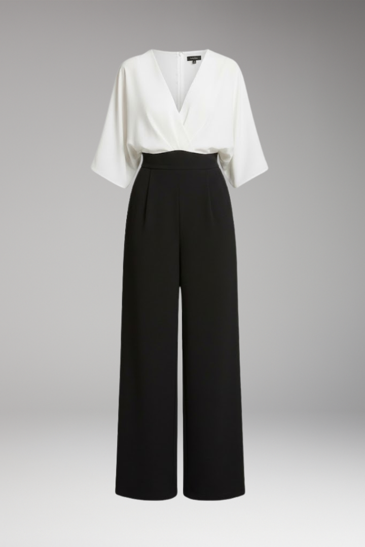 Women's Jumpsuit with V Neck and Wide Legs