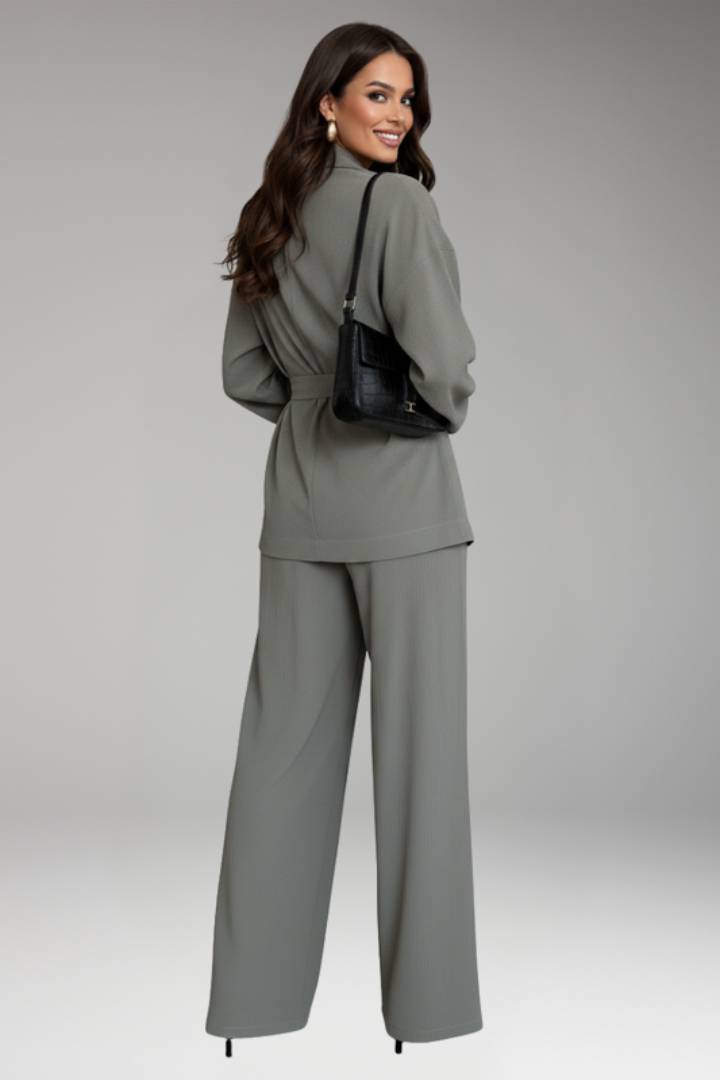 Women's Jumpsuit with Waist Belt and Wide Legs