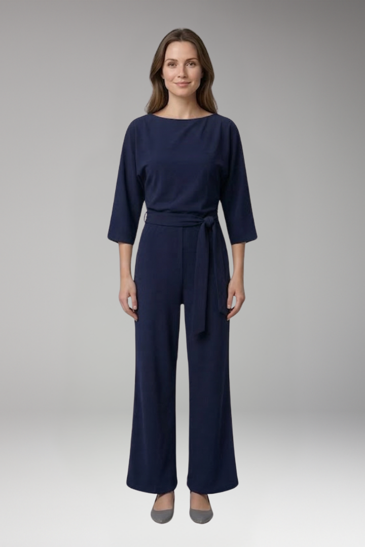Women's Jumpsuit with Waist Tie and Wide Legs
