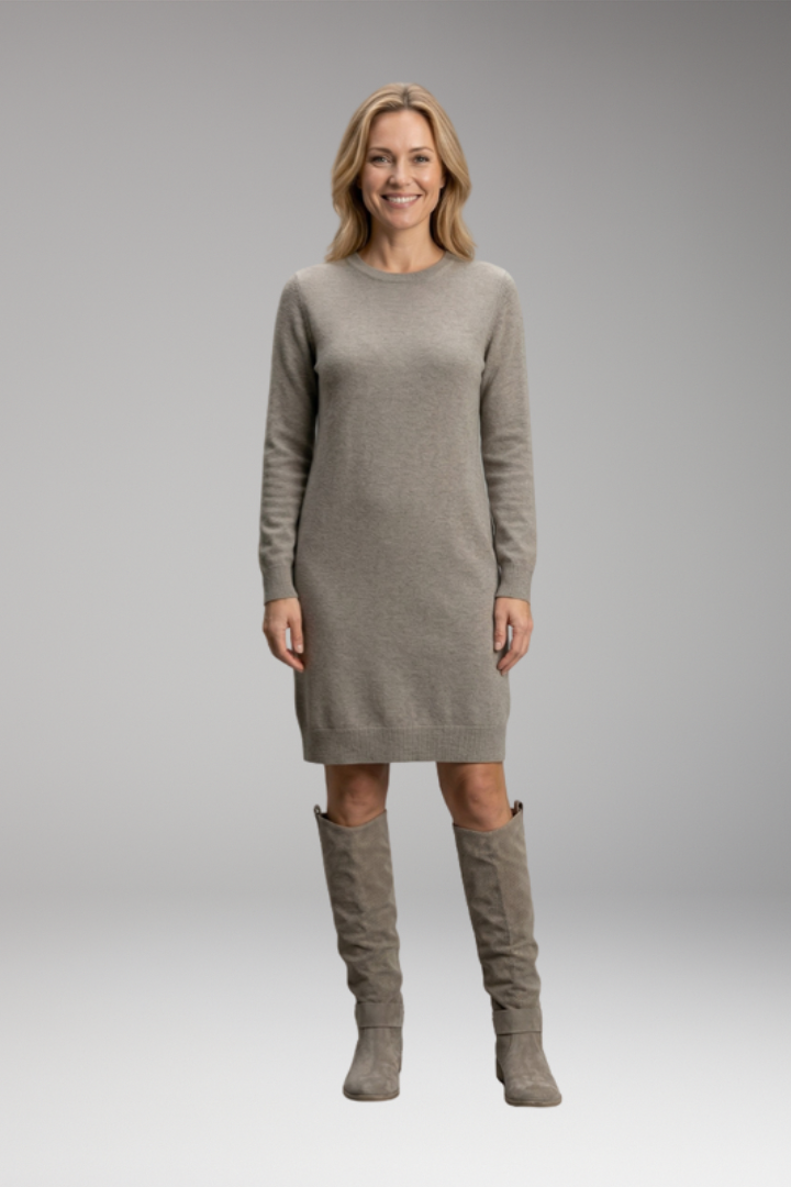 Women's Knee-High Boots with Perforated Shaft and Buckle Detail